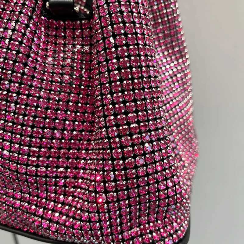 Shiny Crystal Clutch purse bucket Shoulder bag rhinestone Handmade purses and handbags luxury Designer Evening clutch Bag Purse Z251017