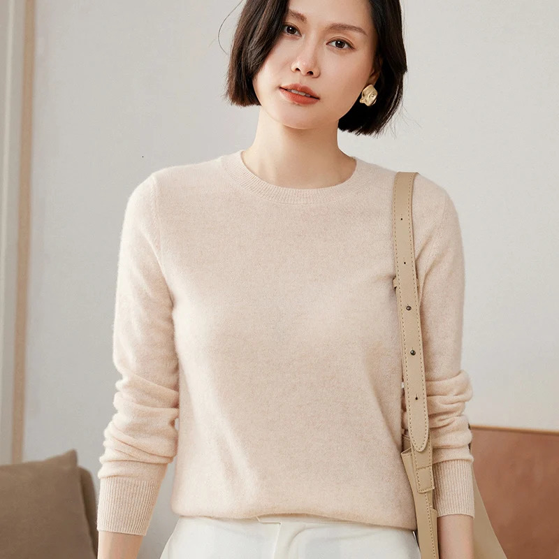 100 Pure Goat Cashmere Knitted Pullovers ONeck Sweaters Women Soft High Quality Ladies Jumpers Clothes 251013