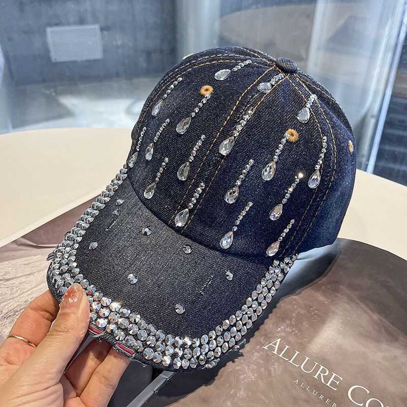 2025 New British Style Denim Embellished Casual FaceSlimming Adult Womens Baseball Cap Fashionable Stylish Duckbill Hat W251017