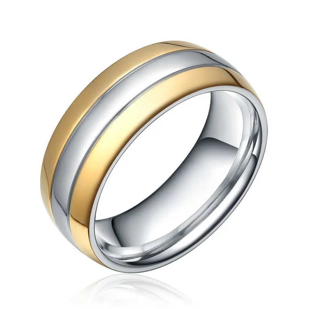 TIGRADE 6mm8mm Men Women Wedding Rings Simple Engagement Band Eternity Gold Silver Color Titanium Ring anel masculino SaleW251017