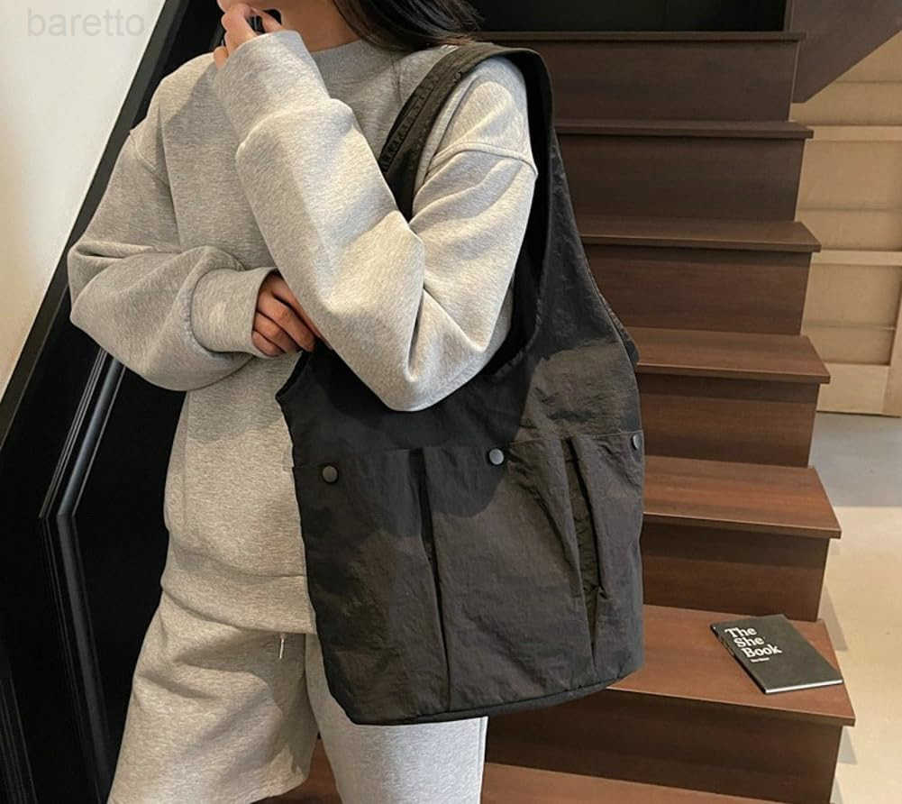 Nylon Bucket Bag for Women Lightweight Tote Handbag Travel Causal Top Handle Purse Large Capacity Hobo Sling Bag 2025 Z251017