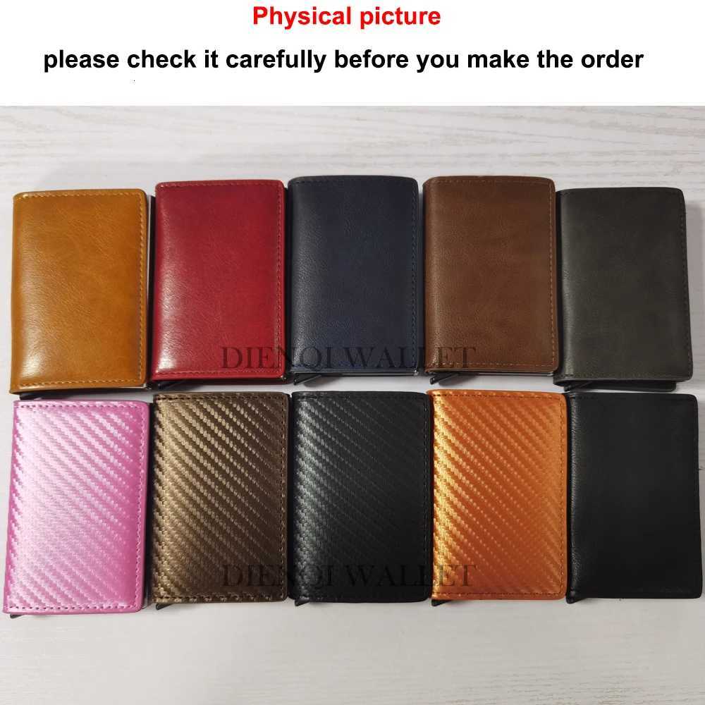 Anti Rfid Carbon Fiber ID Credit Card Holder Men Wallets Mini Automatic Pop up Bank Cardholder Case Minimalist Vallet ChoiceW251017