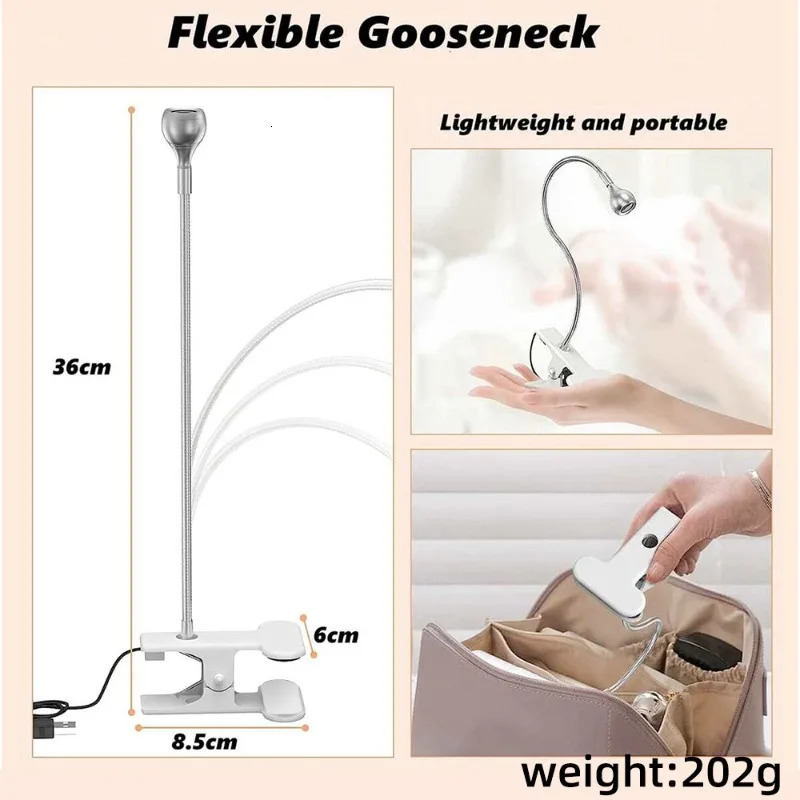 Footpedal switch nail lamp construction special LED small lamp portable side clip quickdrying UV purple light 251014