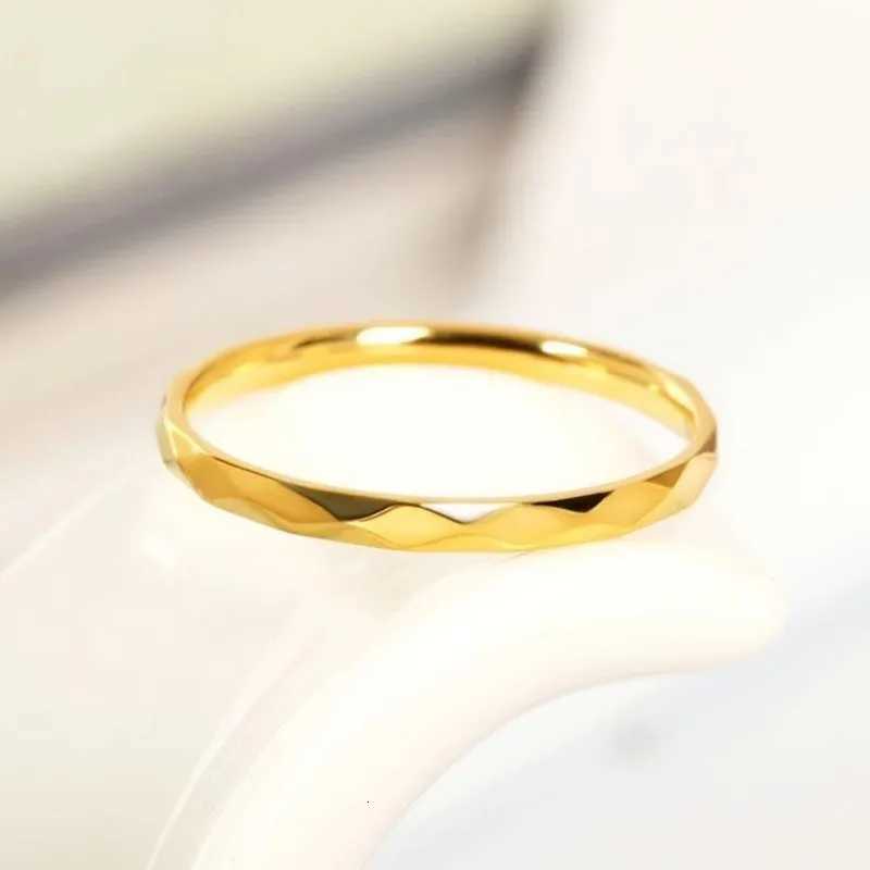 2mm Thin Stackable Ring Stainless Steel MultiFaceted Wedding Band for Women Girl Size 510W251017