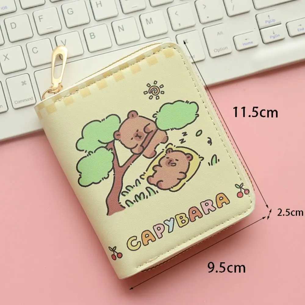Cute Cartoon Capybara Money Coin Purse PU Leather Zipper Credit Card Holoder INS Style Card Wallets for Girls Students GiftW251017
