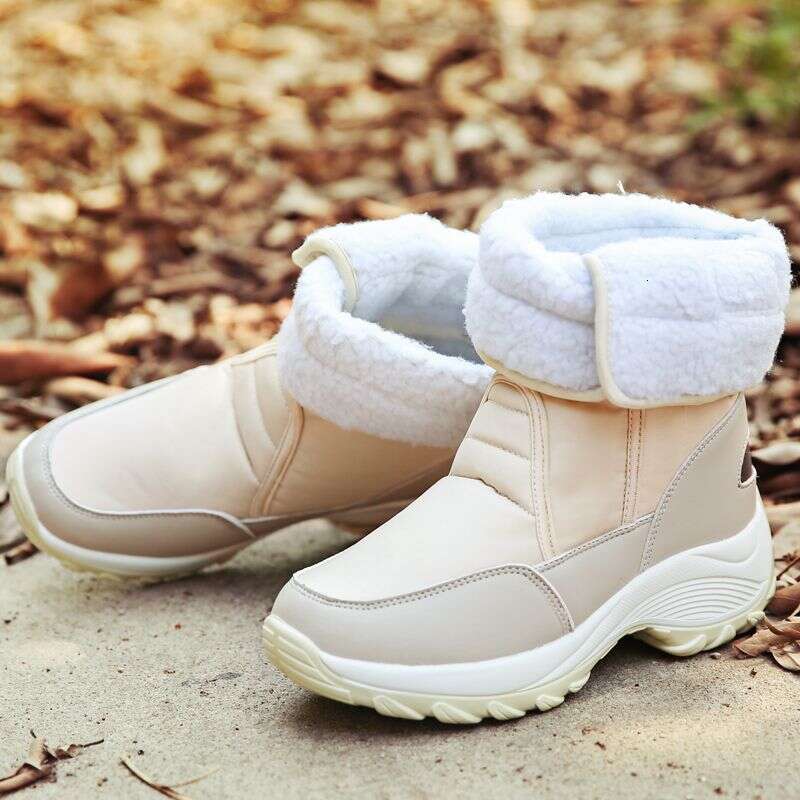 HZCL New High-Top Cotton With Suede Warm Women Shoes And Long-Barreled Snow Boots In Winter