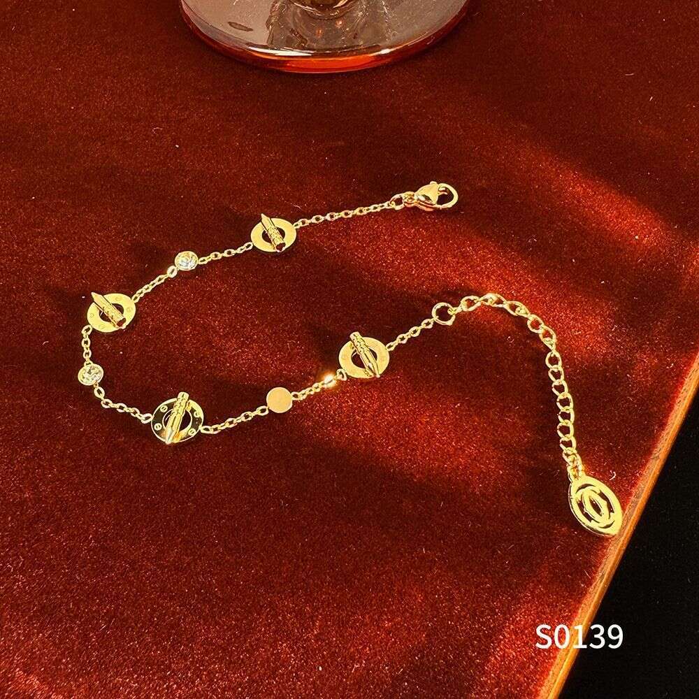 Vacuum Electroplated Titanium Steel Micro-inlaid Classic Kia Nail Ins Niche Light Bracelet