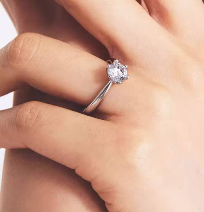 Speedin Womens Ring Jewelry IGI Certificate 14k 18k Real Gold HPHT CVD Round Lab Diamond Engagement Ring