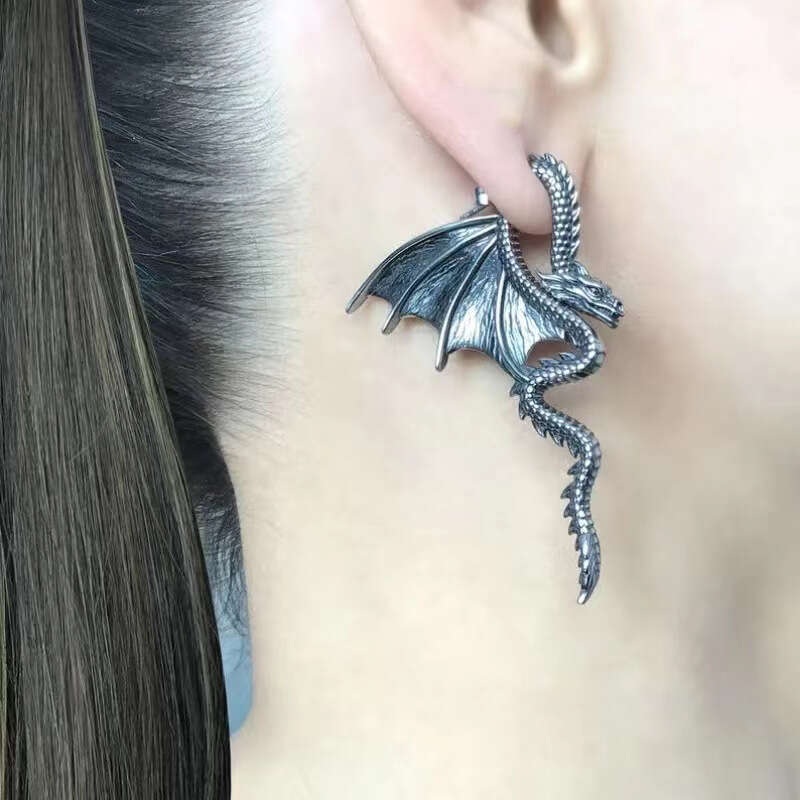 Dragon Dangle Earrings New Magic Dragon Detachable Dark Style for Women Fashion Exaggerated Earrings