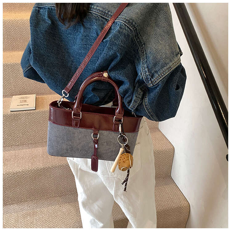 Super Popular Niche Color-Block Women 2024 New Autumn Winter Versatile Crossbody Fashion Handbag for Going Designer Bags Out Small Tote Bag