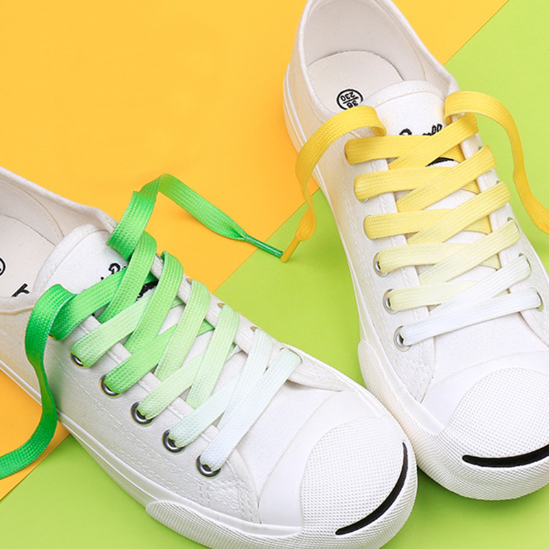 Fashionable and high quality Flat Colorful Fashion Sneakers Shoelaces Rainbow Shoe Laces