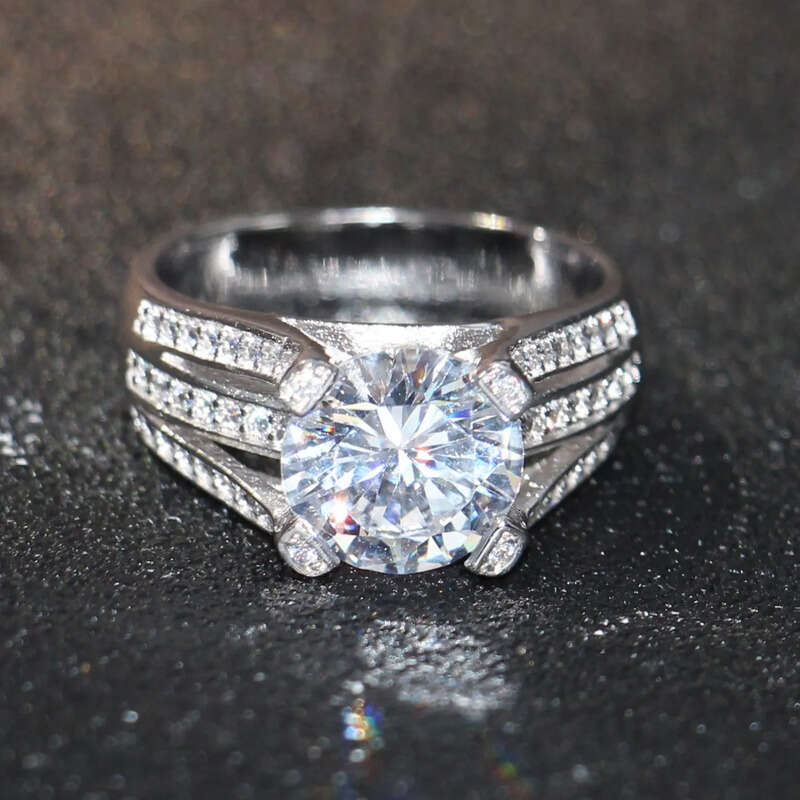 Victoria Wieck Handmade Fashion Jewelry Sterling Sier Round Cut 4CT White Topaz CZ Dia Gemstones Party Women Weddding Band Ring