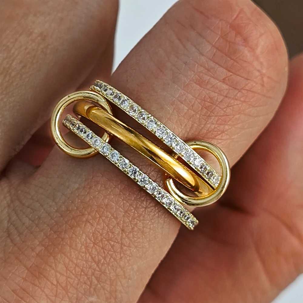 Multiple Layers Stackable Rings For Women Jewelry New Stainless Steel Gold Color Shiny Zircon Spinelli Kilcollin Ring Male Gifts Z251017