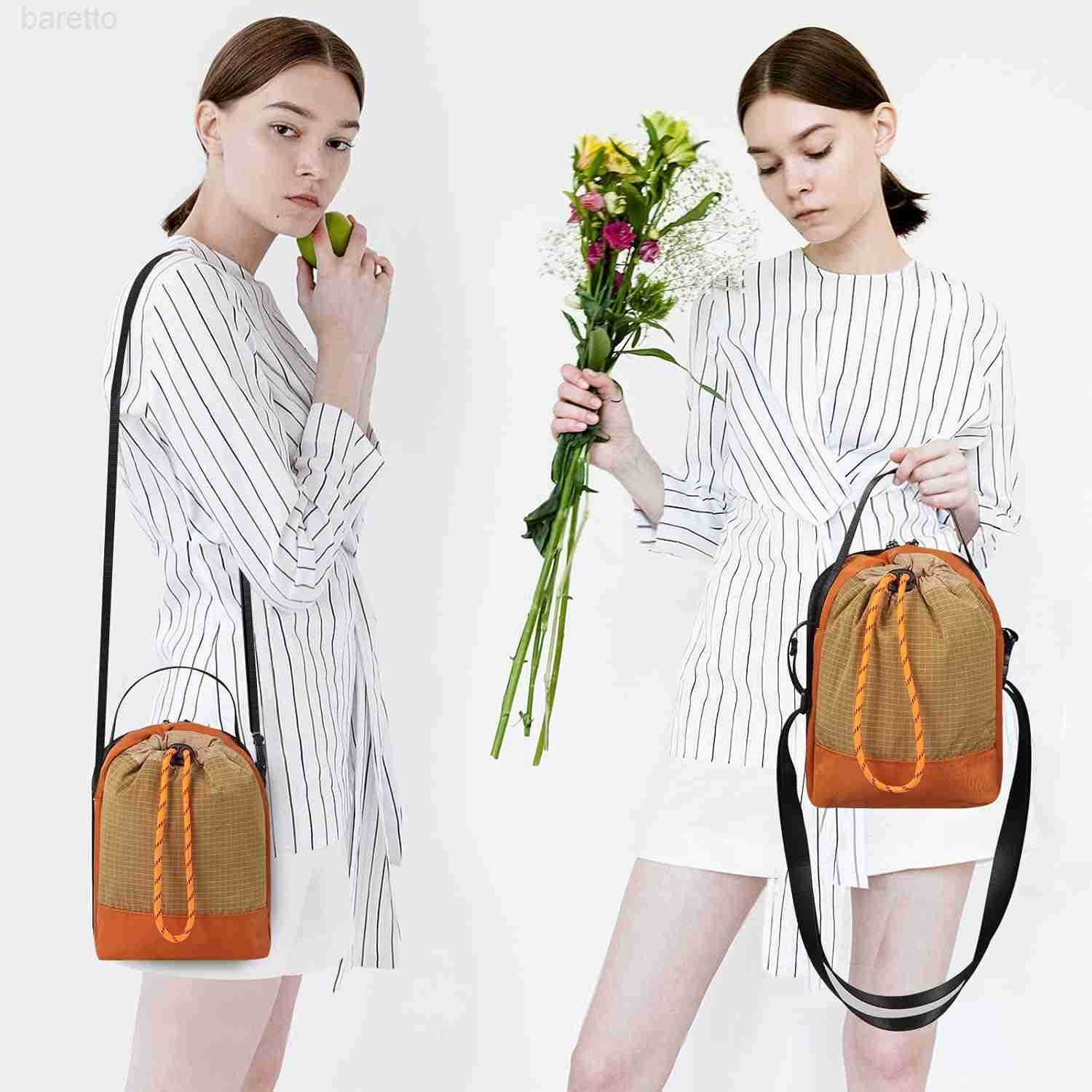 Small Crossbody Bag for Women Nylon Bucket Purse Lightweight Z251017