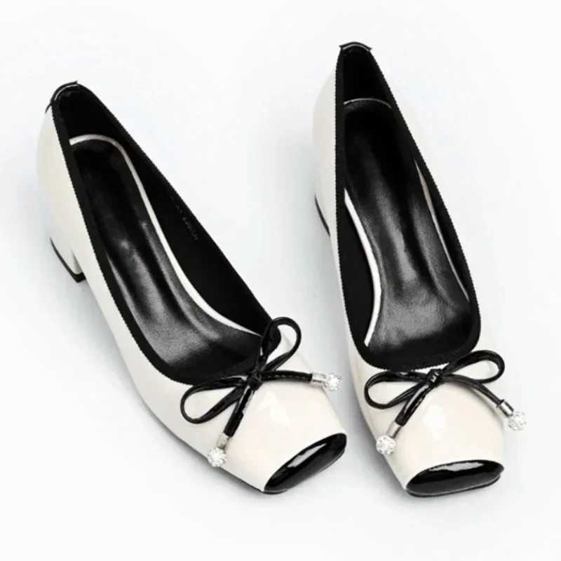 Square Toe Mary Jane Shoes Women Fashion Casual Chunky Ballet Shoes Shallow Bow Classic Brand High Heels Designer Female Pumps Z251015