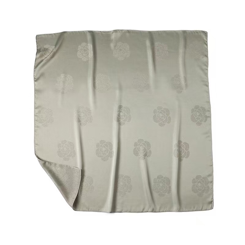 T2066 new multi-color all-match women's small silk scarf camellia print square scarf headscarf