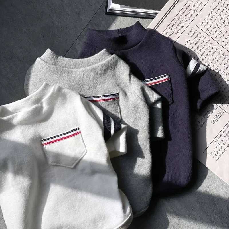Fashion Pet Warm Pocket Sweatshirt Dog Striped Clothing Teddy Soft Bottoming Shirt Small to Medium Dog Winter Vest Puppy CoatW251017