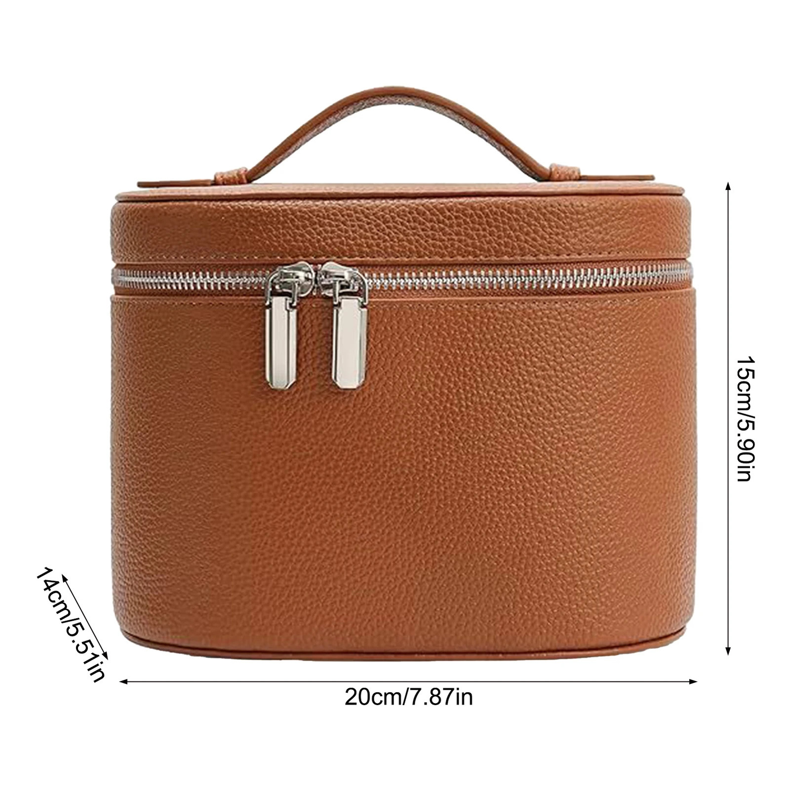 PU Leather Large Capacity Detachable Makeup Bag Travel Cosmetic Organizer Handbag For Women 251013