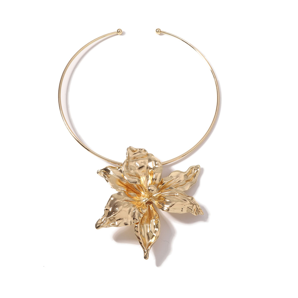 Designer necklace Fashion Exaggerated Design Simple Alloy Flower Pendant Choker Trendy Women's necklace free shipping