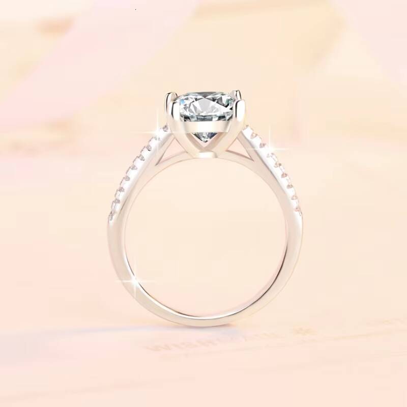 Fine Jewel Designer Luxury Love Engagement Emerald Wedding Party Gift S925 Sterling Silver VVS1 Moissanite Ring of Woman Ladies