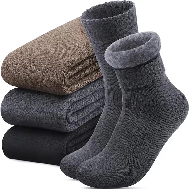 3 pairs Boot Socks for Women Thermal Socks For Thick Winter Outdoors Warm Socks Soft Warm Classic Big Girl Cotton Socks 251017