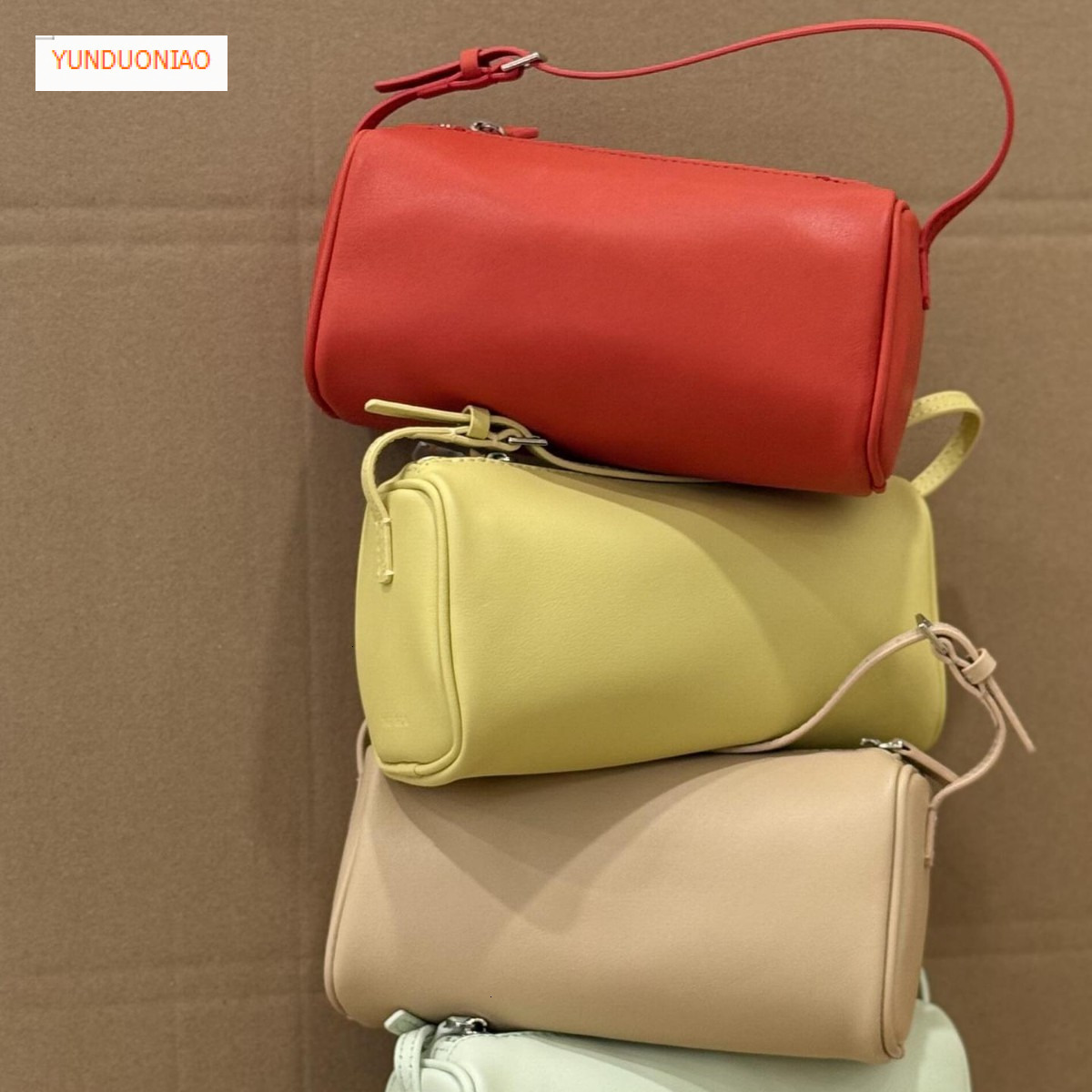 Suede cowhide luxury handbag new autumn and winter designer bag hand-held pencil case women's shoulder bag trendy and versatile women's hand