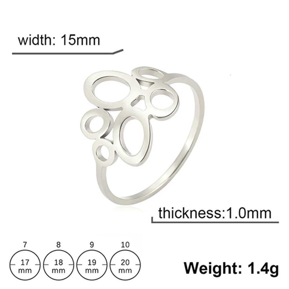Skyrim Women Irregular Geometric Ring Stainless Steel Minimalist Oval Finger Rings Kpop Fashion Jewelry Gift for Lover New InW251017