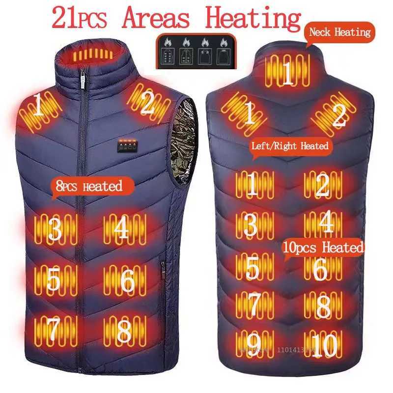 17PCS Areas Heated Vest Jacket USB Men Winter Electrically Heated Thermal Waistcoat for Hunting Hiking Warm Hunting Jacket H251017