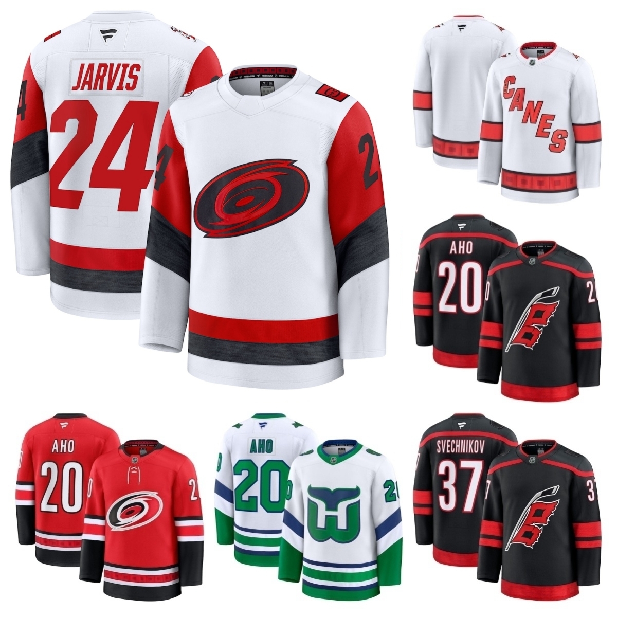 Taylor Hall Hurricanes Jersey Hockey Seth Jarvis Shayne Gostisbehere Sebastian Aho Alexander Nikishin Jackson Blake Logan Stankoven Eric Robinson K'Andre Miller