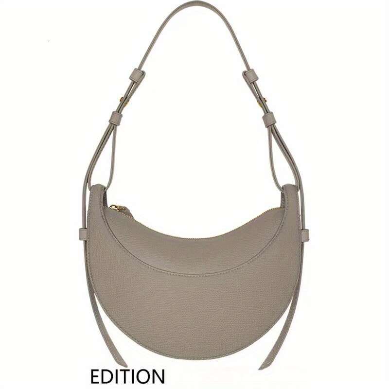 Christmas Birthday Mother's Day Gift Date Business Trip Party Easy To Carry - Hong Kong Niche Design Two-Layer Leather Crescent 2025 New High-End