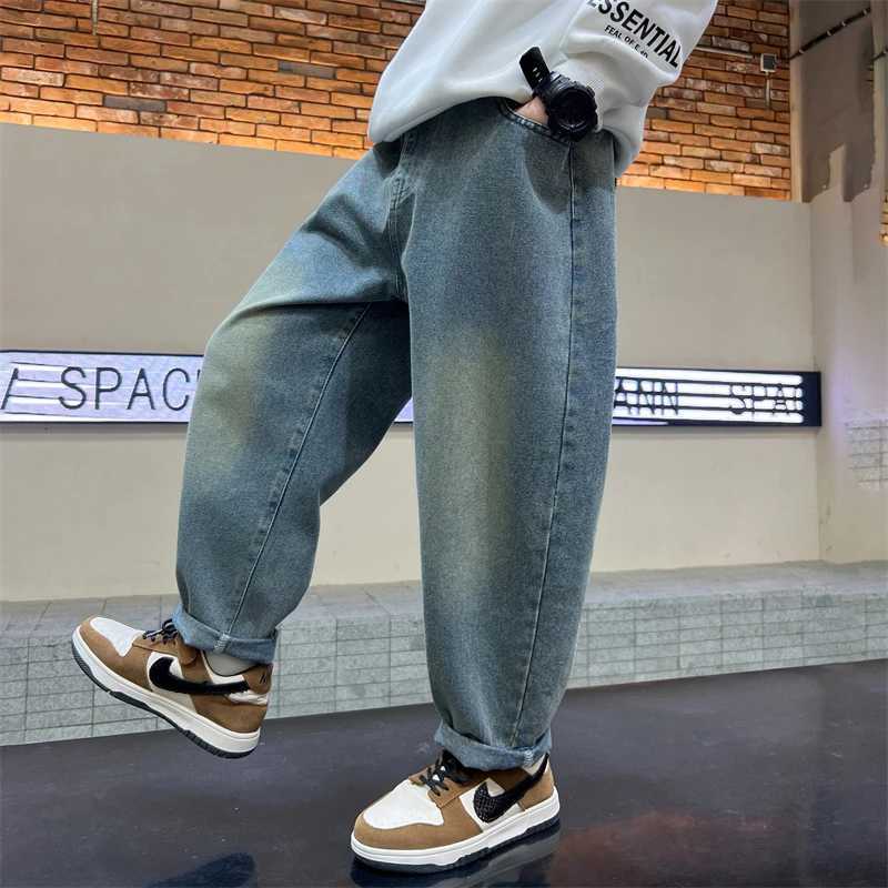 Fashion Kids Boy Vintage Wash Distressed Regular Jeans With Pocket Child High Street Casual Jeans Denim Pants Age 514 Years OldT251017