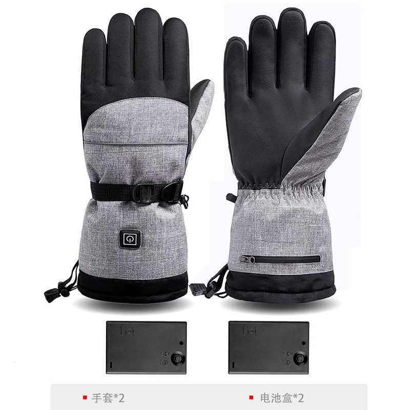 Electric Heated Gloves Warm Windproof Waterproof Motorcycle Riding Skiing Outdoor Thickened Thermal Gloves Touch Screen Charging H251017
