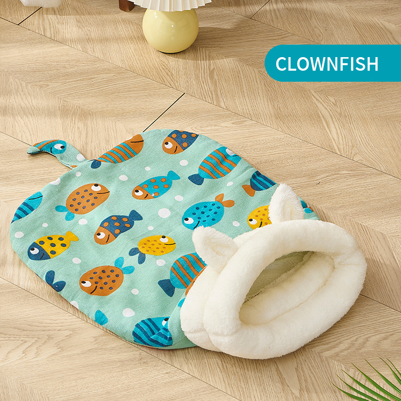 Cat's Nest, Winter Warmth Semi Enclosed Dog's Nest Autumn/Winter Edition Deep Sleep Cat Drilled Tunnel Bedding Cat Sleeping Bag