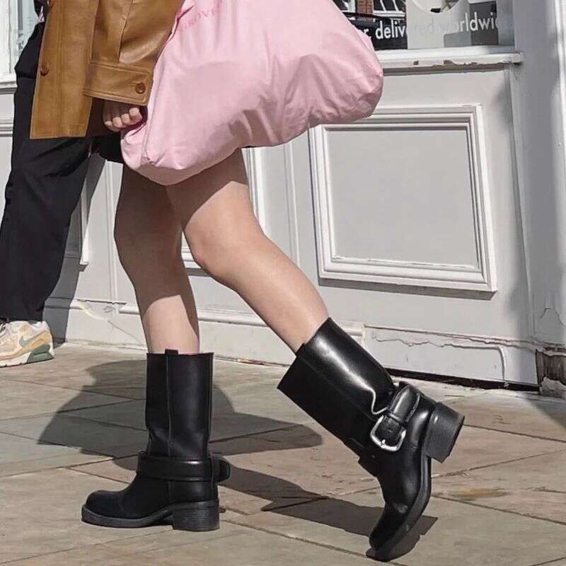 2025 New Arrivals Women Martin Mid-Calf Chunky Heel Ankle Boots