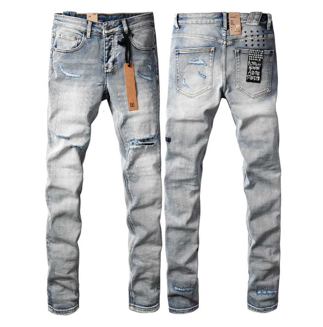 High Quality Cross Jeans 1 High Street Women Men Paint Hole Trend Low Rise Skinny Pants Pleated Ripped Frayed Jeans Y251105