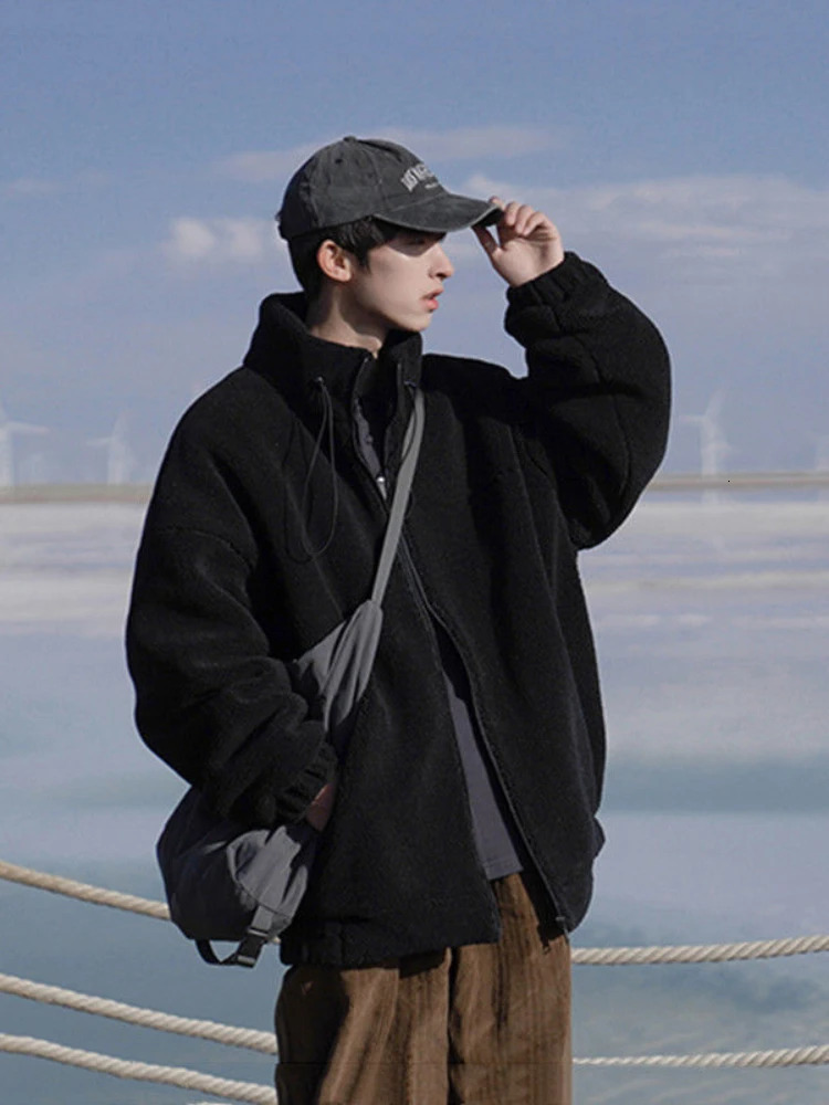 Unisex Warm Fur Korean Lamb Wool Particles Bigh Thicken Winter Trendy Men Heating Padded Jacket Women Preppy Casual Wear 251017