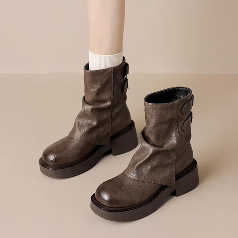 Free shipping designer boots keep warm Chunky Heel Boots Elevate Your Outfit with Trendy Stable Style