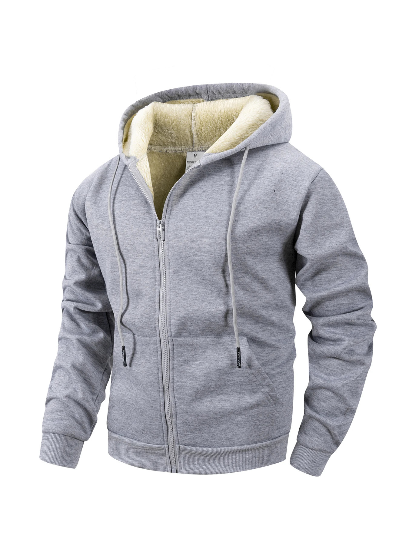Winter Mens Zipper Jacket Fleece Warm Windproof Hoodies Heavyweight Cardigan Casual Sports Long Sleeve Sweatshirts Hooded Coat 251017