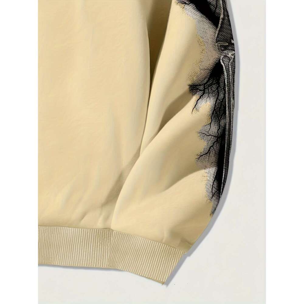 Women's Casual Black Zip-Up Hoodie With Cross & Lighing Bolt Graphic Front Zipper Closure, Hine Washable All-Season Streetwear, Streetwear Fashio