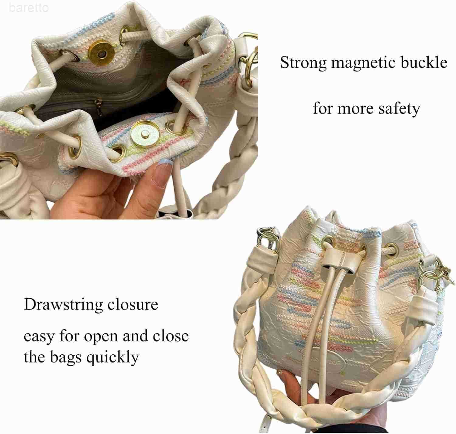 Small Bucket Bags for Women Mini Crossbody Tote Bag with Detachable Shoulder Strap Girls Top Handle Handbag Z251017