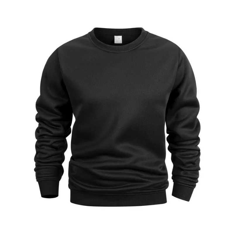 Mens Crew Neck Sweatshirts Solid Color Sweatwear Spring Outdoor Casual Daily Long Sleeve Pullover Hoodie Man Sportswear Z251017