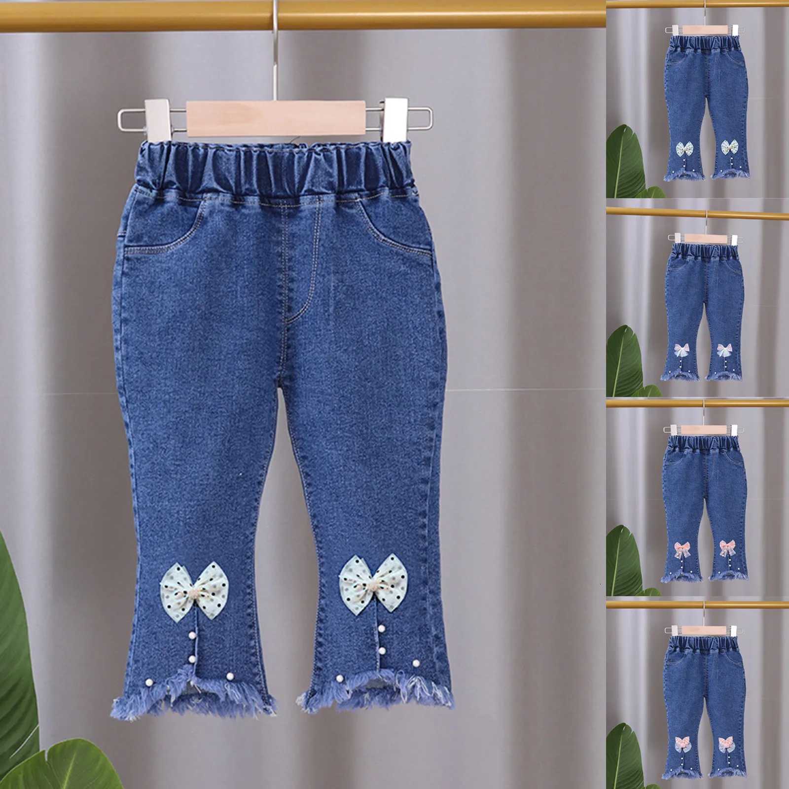Baseball Pants Girls Baby Girl Denim Jeans Toddler Kid Pants Jeans Soft Elastic Waist Denim Pants Big Girls ClothesT251017