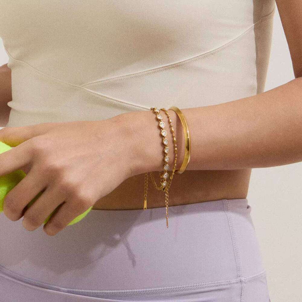 J&D Women's sterling silver Casual Fashion Round moissanite chain Pattern Party Gift Tennis Bracelet