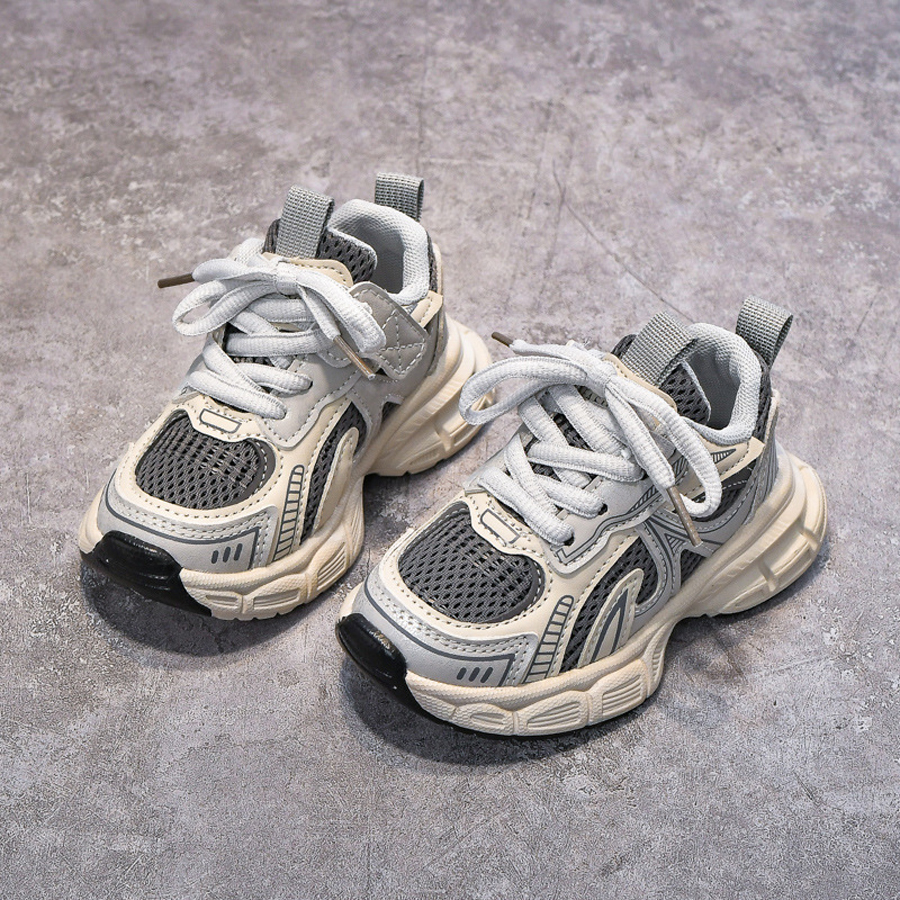 Kids Chunky Shoes for Toddlers Children Sneakers Mesh Breathable Thick Soft Sole Boy Girl Sports Shoes for Students Teens Size US5.5-US4Y K01081