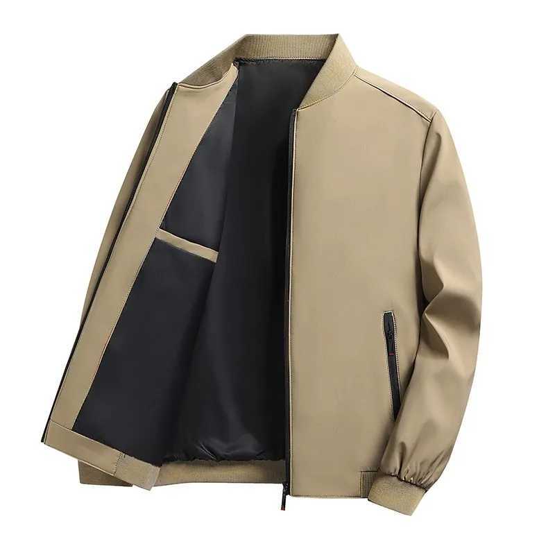 Business Casual Mens Jacket Coats Collar Zipper Simple MiddleAged Elderly Men Dad clothes Office Outerwear men J251017