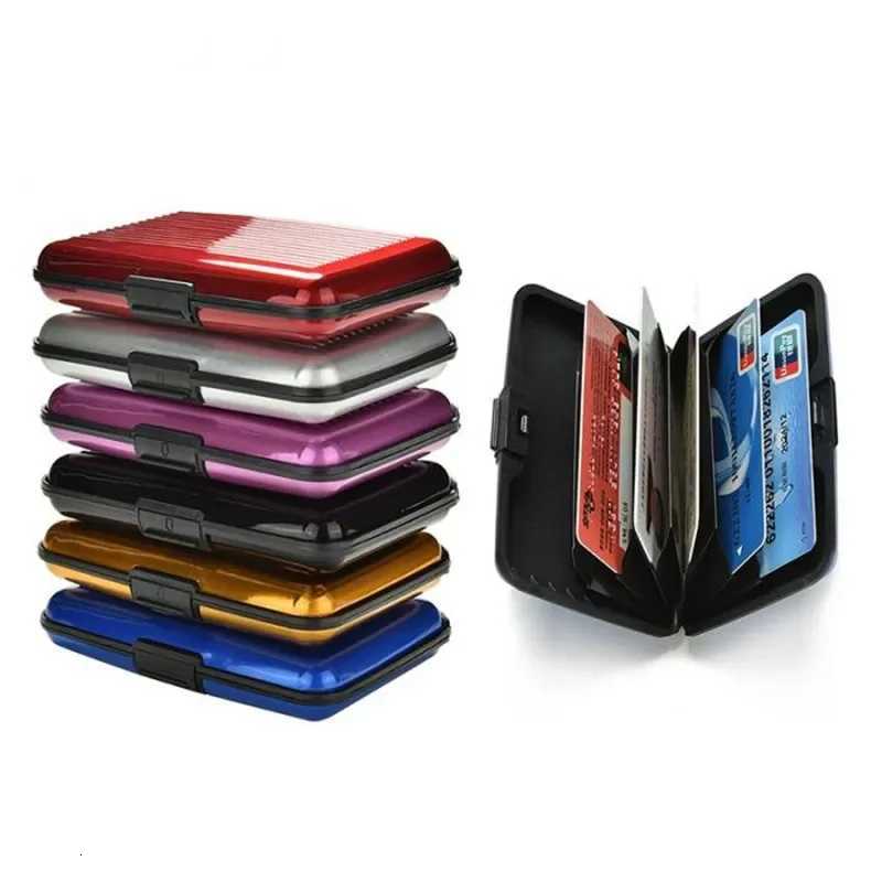 1Pc Men Aluminum Bank Card Holder Blocking Hard Case Wallet Solid Credit Card AntiRFID Scanning Protect Card HolderW251017