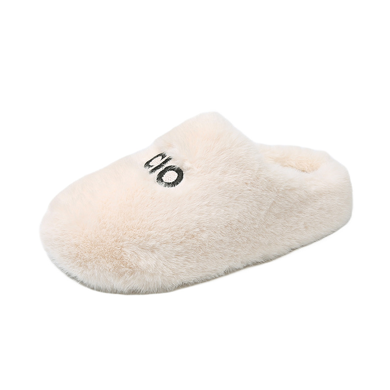 Designer shoes free shipping 2025 New Thick Bottom Warm Lamb Hair Slippers Outdoor Indoor Versatile Fashion and Casual Flat Slippers black white khaki