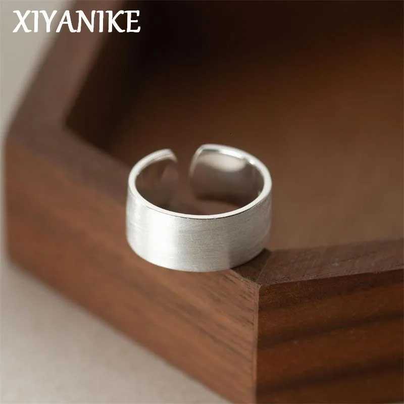 XIYANIKE Simple Wide Open Cuff Finger Rings For Women Girl Korean Fashion Adjustable Jewelry Gift Party W251017