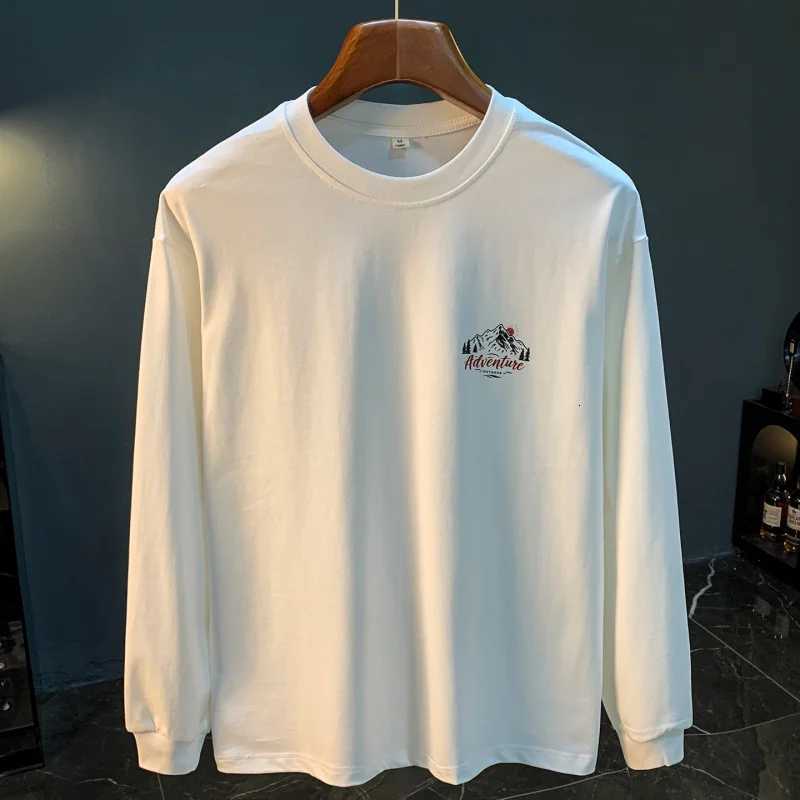 2025 Spring and Autumn New Long Sleeveshirt Mens Large Loose Round Neck High end Casual Hoodie Z251017