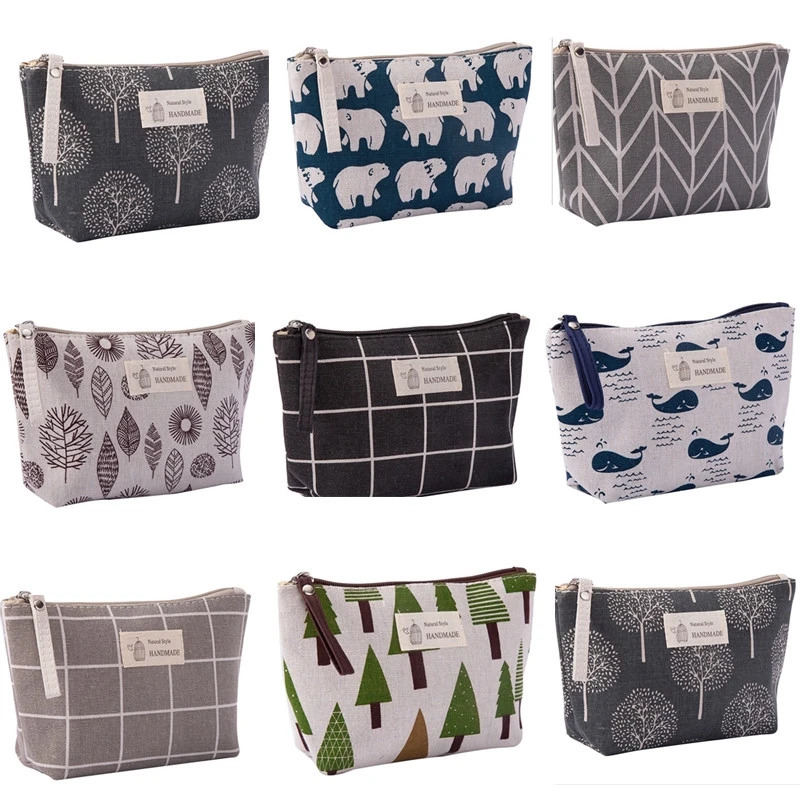 Women Travel Makeup Toiletry Bag Organizer Tree Animal Plant Print Cosmetic Bag Lady Pencil Case Makeup Bag Wash Bags Pouch Kit251011